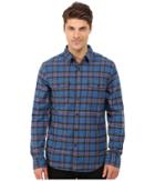 Lucky Brand Pacifica Workwear Shirt (blue/black/red) Men's Long Sleeve Button Up