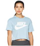 Nike Sportswear Essential Crop Top (leche Blue/leche Blue/white) Women's T Shirt