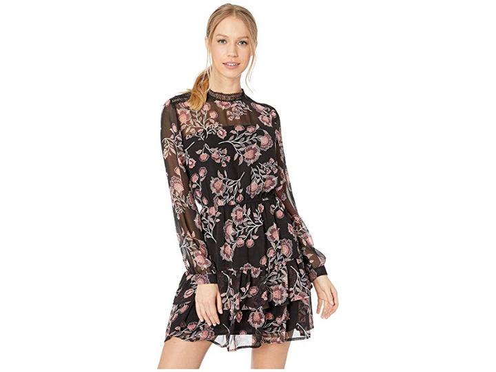 Bb Dakota Whiskey Tango Printed Dress (black) Women's Dress