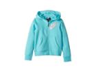Nike Kids Fleece Lurex Hoodie (little Kids) (light Aqua) Girl's Sweatshirt