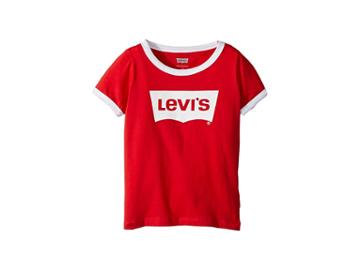 Levi's(r) Kids Oversized Batwing Ringer T-shirt (toddler) (chinese Red) Girl's T Shirt
