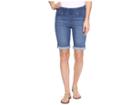 Liverpool Sienna Pull-on Rolled-cuff Bermuda In Silky Soft Denim In Coronado Mid (coronado Mid) Women's Shorts