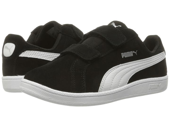 Puma Kids Smash Fun Suede (little Kid/big Kid) (puma Black/puma White) Boys Shoes