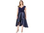 Adrianna Papell Plus Size Draped Jersey And Taffeta Dress (navy) Women's Dress