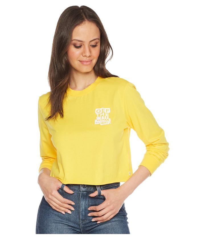 Vans Ripped Otw Long Sleeve Top (lemon Chrome) Women's Clothing