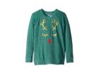 Chaser Kids Extra Soft Reindeer Face Pullover Sweater (little Kids/big Kids) (camp) Girl's Sweater