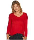Tribal Long Sleeve Neck Detail Jersey Top (regal Red) Women's Long Sleeve Pullover