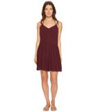 Kate Spade New York Isla Vista #74 Flare Romper Cover-up (deep Cherry) Women's Swimsuits One Piece