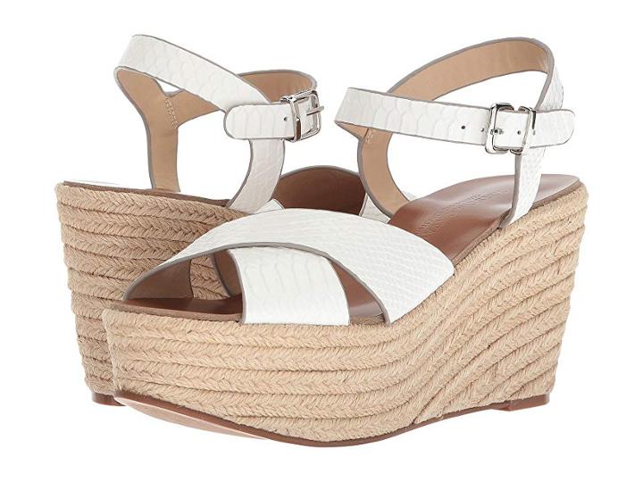 Kristin Cavallari Mikah Espadrille Wedge (white Snake Leather) Women's Wedge Shoes