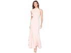 Adrianna Papell Halter Ruffle Mermaid Dress (pale Shell) Women's Dress