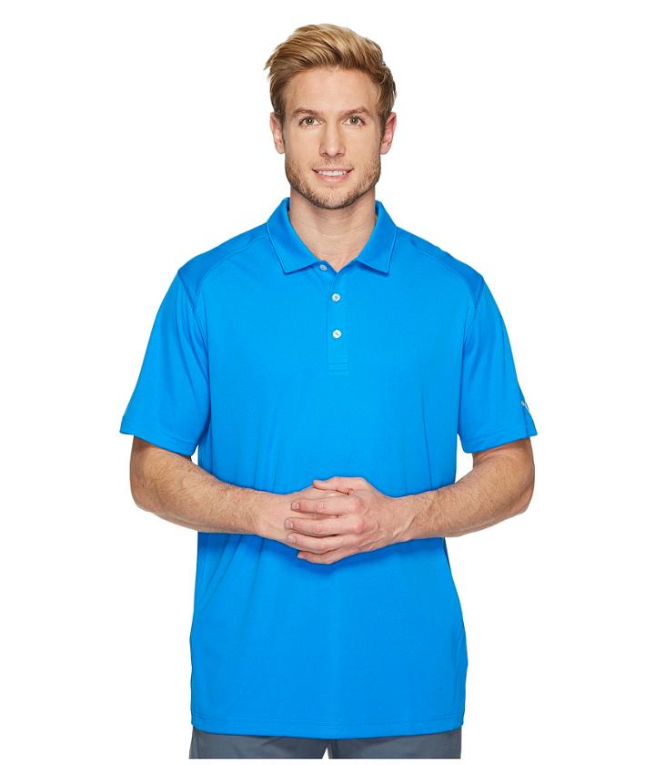 Puma Golf Essential Pounce Polo (electric Blue Lemonade) Men's Short Sleeve Pullover