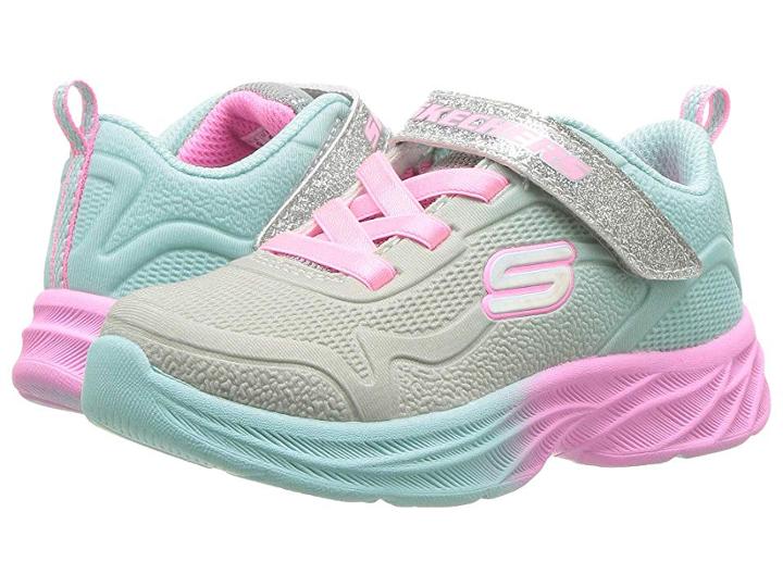 Skechers Kids Sublimated Ombre Mesh Sneaker W/ Gore Strap (toddler) (grey/aqua) Girl's Shoes