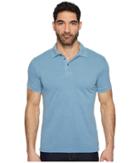 Lucky Brand Burnout Pique Polo Shirt (blue Heaven) Men's Clothing