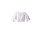 Maddie By Maddie Ziegler Eyelet Peasant Top (big Kids) (white) Girl's Clothing