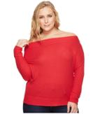 Lucky Brand Plus Size Thermal Top (red) Women's Sweater