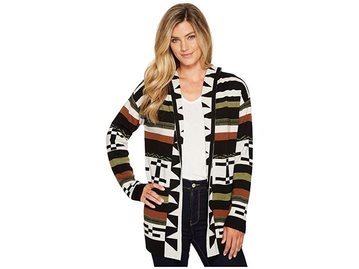 Pendleton Desert Stripe Cardigan (black/vanilla Multi) Women's Sweater