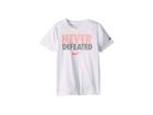 Nike Kids Never Defeated Dri-fittm Short Sleeve Tee (little Kids) (white) Boy's T Shirt