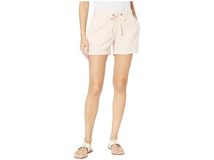 Per Se 5 Rolled Cuff Shorts W/ Knit Waistband (blush) Women's Shorts