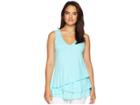 Mod-o-doc Featherweight Slub Jersey Tiered Ruffle Tank Top (pacific) Women's Sleeveless
