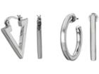 Steve Madden Trio Triangle Circle Rectangle Earrings (silver) Earring