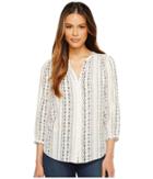 Nydj Blouse W/ Pleated Back (changa Chain Vintage Black) Women's Blouse