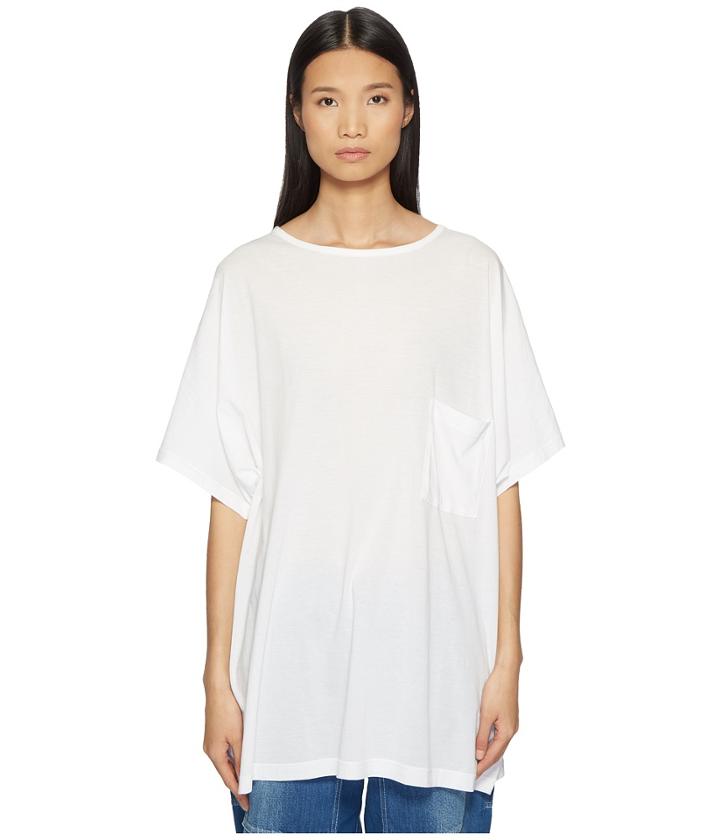 Y's By Yohji Yamamoto Boat Neck Lyocell Short Sleeve Tee (off-white) Women's T Shirt