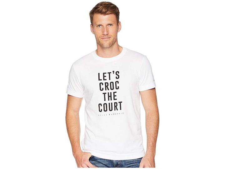 Lacoste Sport Short Sleeve Novak Djokovic Jersey Croc Court Graphic (white/black) Men's Clothing