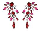 Steve Madden Rhinestone Cluster Drop Earrings (red/pink/gunmetal-tone) Earring