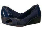 Anne Klein Jetta (navy Multi Fabric) Women's Wedge Shoes