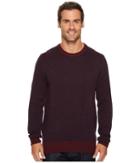 Perry Ellis Herringbone Crew Neck Sweater (port) Men's Sweater