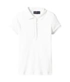 Nautica Kids Short Sleeve Polo With Ruffle Placket (big Kids) (white) Girl's Short Sleeve Pullover