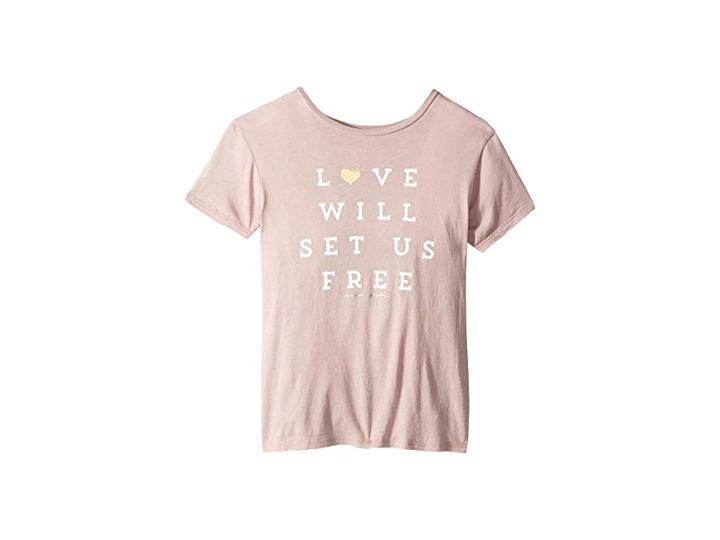 Spiritual Gangster Kids Set Free Tee (little Kids/big Kids) (rose Quartz) Girl's T Shirt