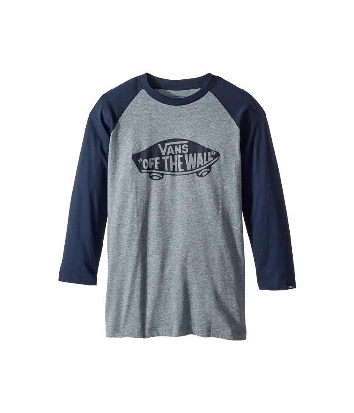 Vans Kids Otw Raglan (big Kids) (heather Grey/heather Navy) Boy's Long Sleeve Pullover