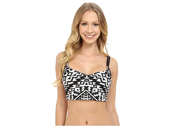 Seafolly Kasbah D Cup Crop Singlet Top (black/white) Women's Swimwear