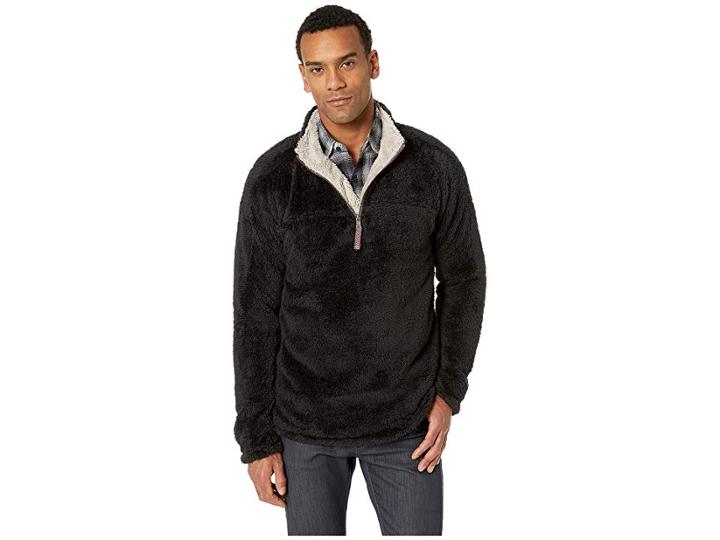 True Grit Double Plush 1/4 Zip Pullover (black) Men's Clothing