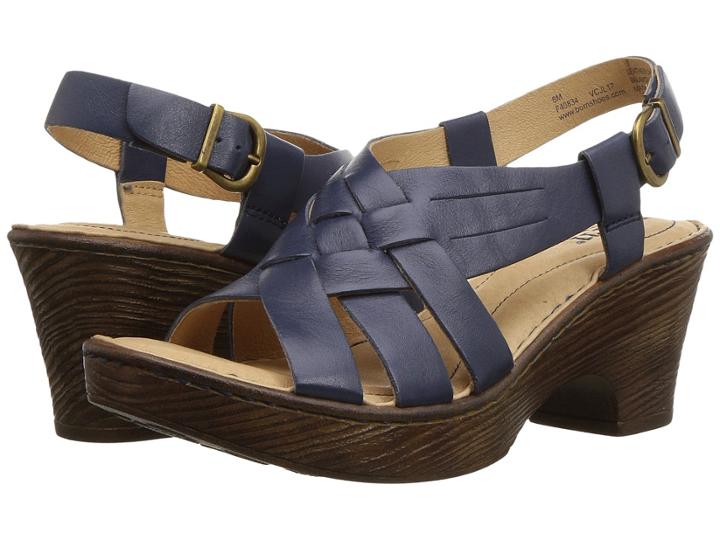 Born Crevalle (navy Leather) Women's  Shoes