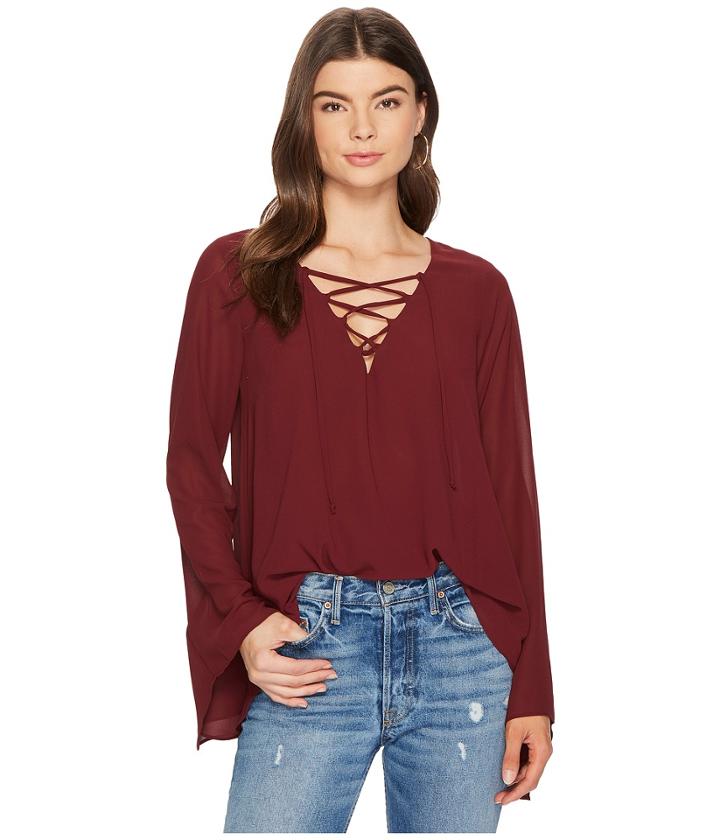 Show Me Your Mumu The Zuko Top (cabernet Chiffon) Women's Clothing