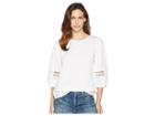 Calvin Klein Bubble Sleeve W/ Lace Detail (soft White) Women's Blouse