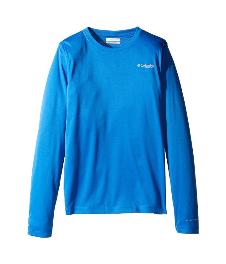 Columbia Kids Pfg Zero Rules Long Sleeve Shirt (little Kids/big Kids) (vivid Blue) Boy's Long Sleeve Pullover
