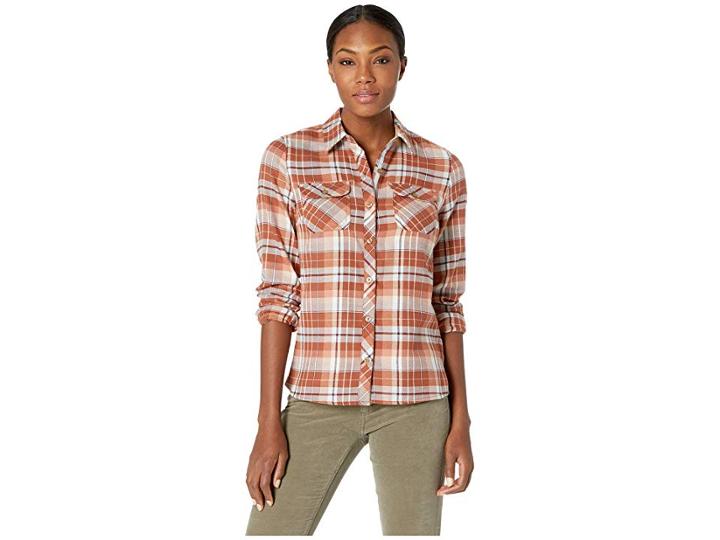 Marmot Bridget Midweight Flannel Long Sleeve (cappuccino) Women's Long Sleeve Button Up