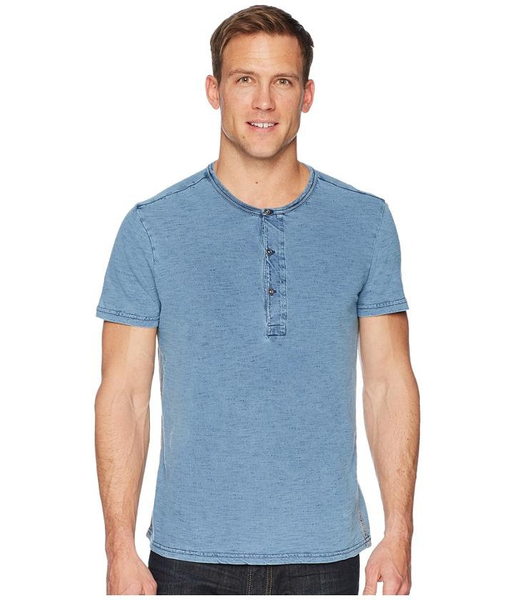 Calvin Klein Jeans True Indigo Henley (light Indigo) Men's Clothing