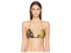 Versace Triangolo Tresor De La Mer Gold Studs Bikini Top (nero) Women's Swimwear