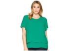 Michael Michael Kors Plus Size Back Cut Out Short Sleeve Top (jewel Green) Women's Clothing