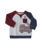 Mud Pie Fire Truck Sweatshirt (infant/toddler) (blue) Boy's Sweatshirt