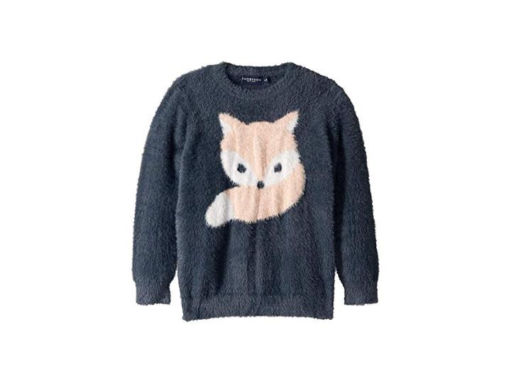 Toobydoo Adora Fuzzy Sweater (toddler/little Kids/big Kids) (grey Fox) Girl's Sweater