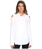 Nydj Cold Shoulder Shirt (optic White) Women's Clothing
