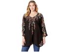 Johnny Was Plus Size Autumn Bloom Tunic (black) Women's Clothing