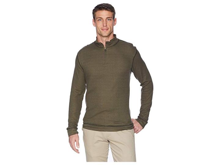 Vintage 1946 Rib 1/4 Zip (dark Olive) Men's Clothing