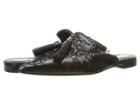 Alberta Ferretti Leather Braided Mule (black) Women's Clog Shoes