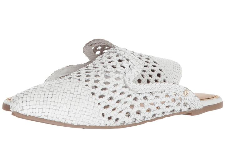 Sam Edelman Navya (white Woven Leather) Women's Clog/mule Shoes